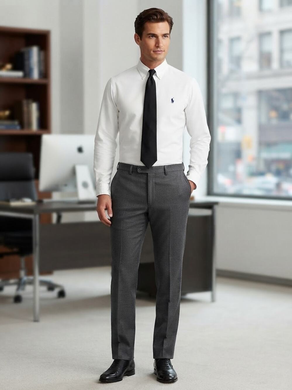 Lauren Ralph Lauren Mens Gray Dress Pants Slacks Size 36W x 32L Business Office
